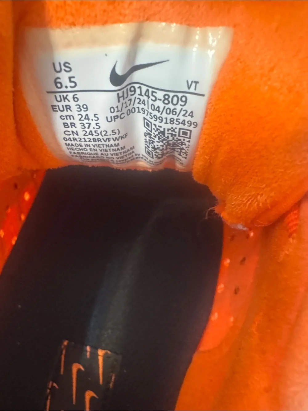 Nike Women’s Bright Orange and Black Running Sneakers